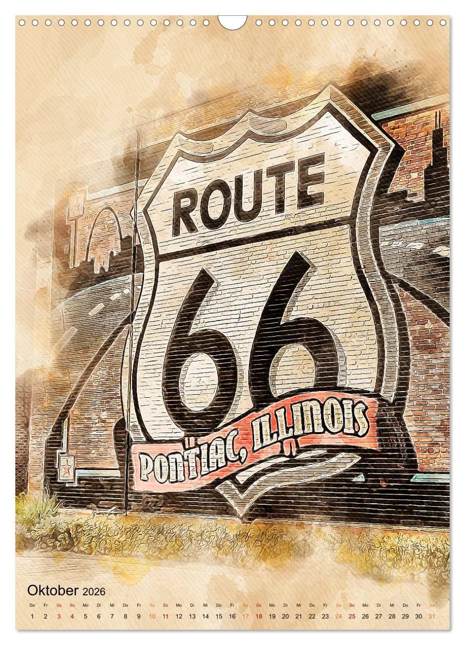 Bild: 9783516368901 | Route 66 - 2451 Meilen (Wandkalender 2026 DIN A3 hoch), CALVENDO...