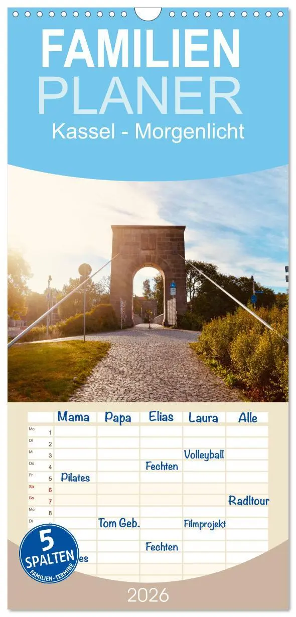 Cover: 9783516508901 | Familienplaner 2026 - Kassel - Morgenlicht mit 5 Spalten...