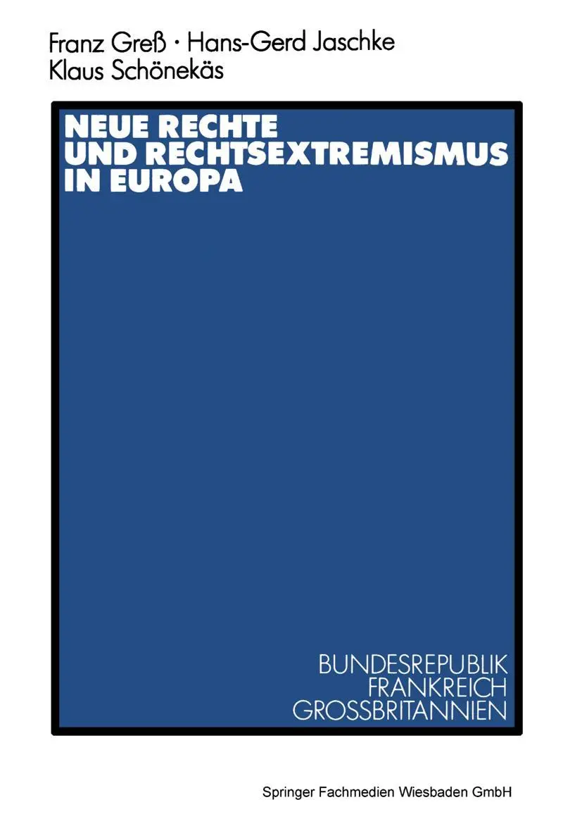 Cover: 9783531118901 | Neue Rechte und Rechtsextremismus in Europa | Jaschke (u. a.) | Buch