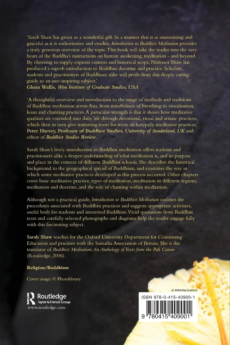 Rückseite: 9780415409001 | Introduction to Buddhist Meditation | Sarah Shaw | Taschenbuch | 2008