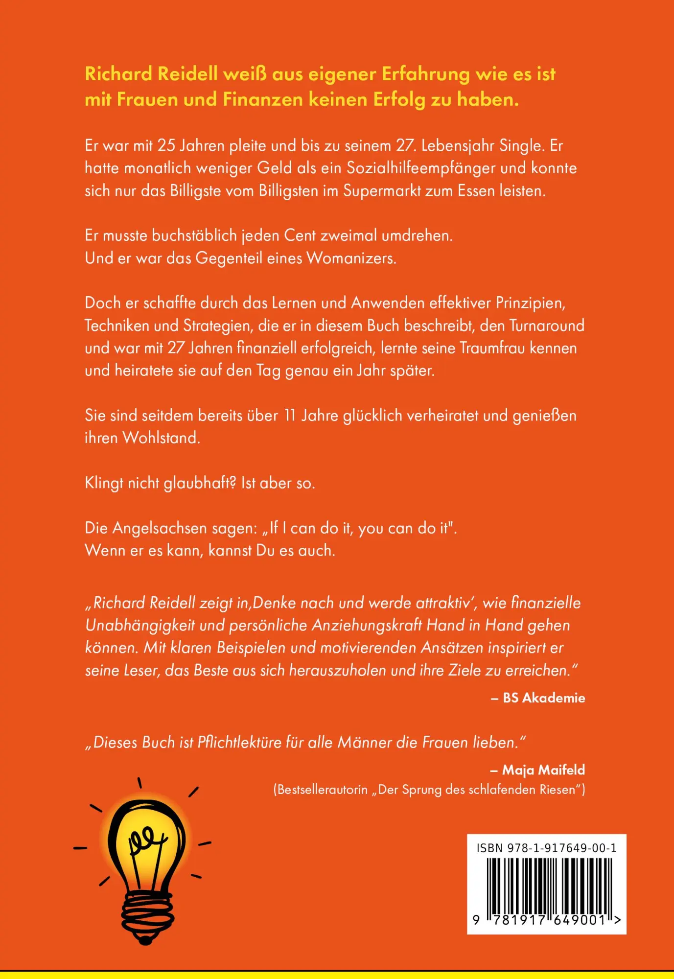Rückseite: 9781917649001 | Denke nach und werde attraktiv | Richard Reidell | Taschenbuch | 2025