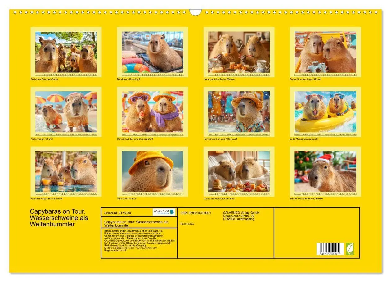 Bild: 9783516709001 | Capybaras on Tour. Wasserschweine als Weltenbummler (Wandkalender...