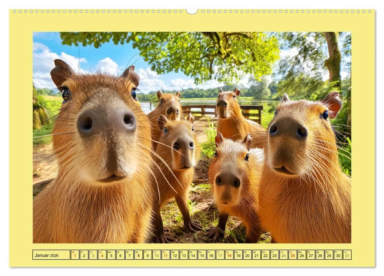 Bild: 9783516709001 | Capybaras on Tour. Wasserschweine als Weltenbummler (Wandkalender...