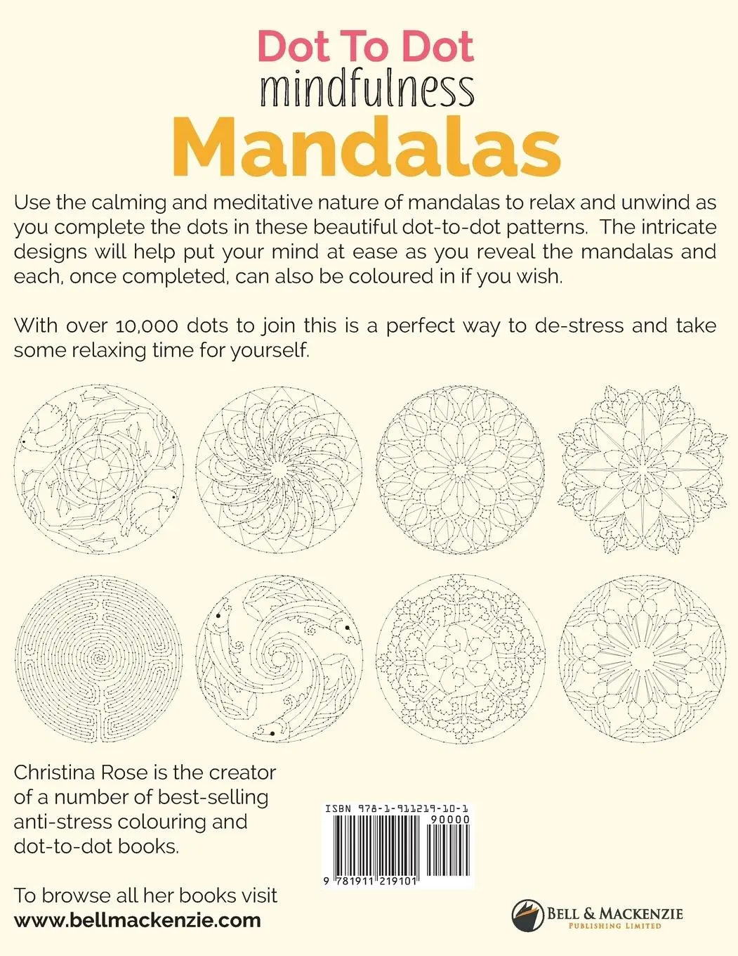 Rückseite: 9781911219101 | Dot To Dot Mindfulness Mandalas | Christina Rose | Taschenbuch | 2016