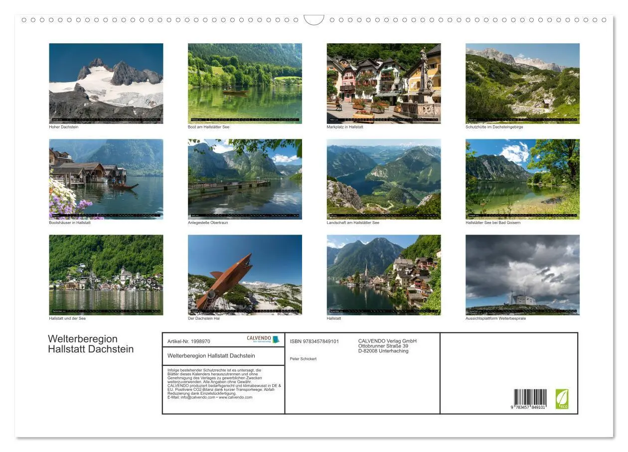 Bild: 9783457849101 | Welterberegion Hallstatt Dachstein (Wandkalender 2026 DIN A2 quer),...