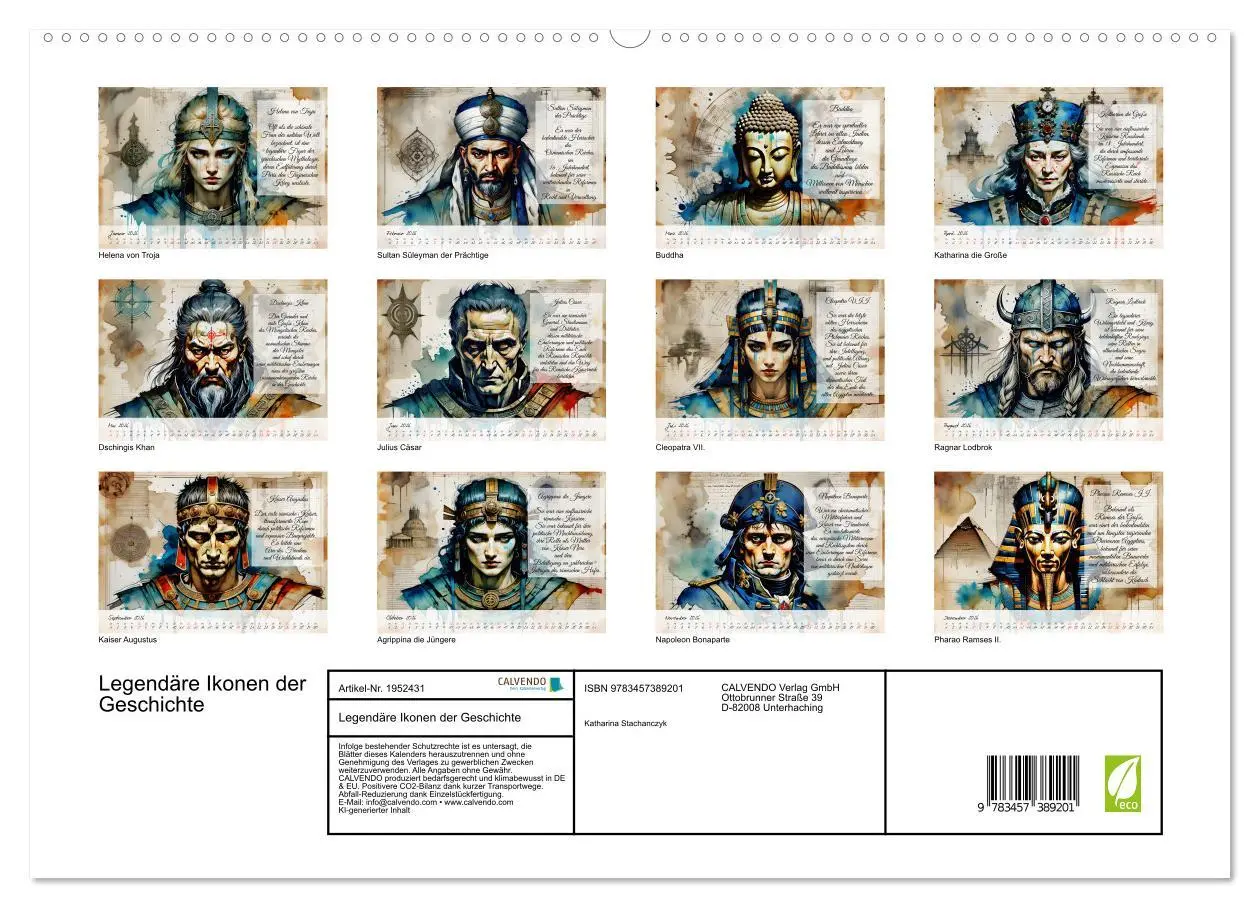 Bild: 9783457389201 | Legendäre Ikonen der Geschichte (hochwertiger Premium Wandkalender...