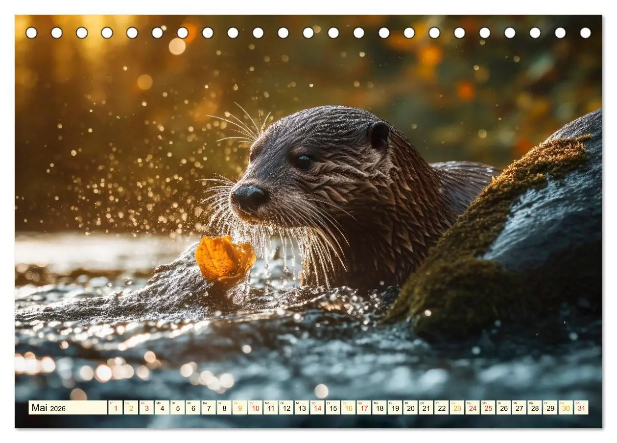 Bild: 9783457529201 | Fischotter - schlaue Jäger (Tischkalender 2026 DIN A5 quer),...