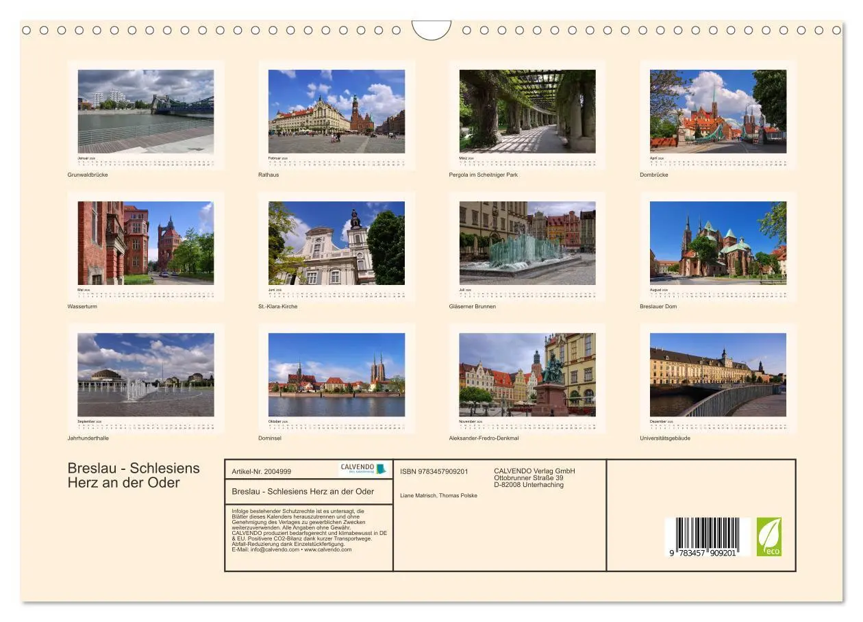 Bild: 9783457909201 | Breslau - Schlesiens Herz an der Oder (Wandkalender 2026 DIN A3...