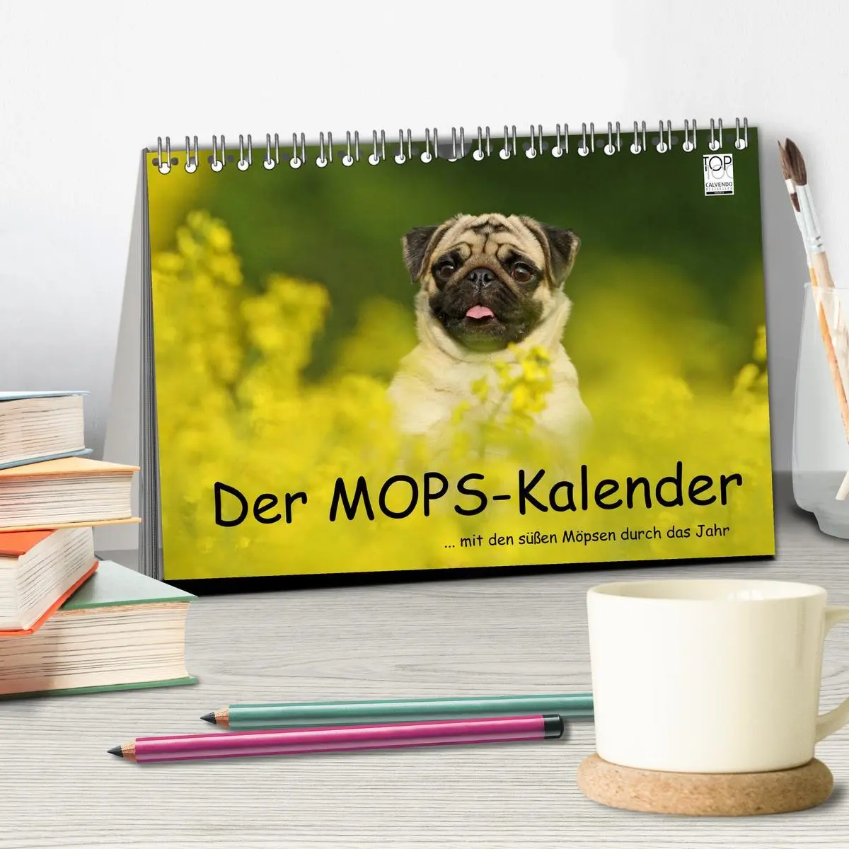 Bild: 9783516169201 | Der MOPS-Kalender (Tischkalender 2026 DIN A5 quer), CALVENDO...