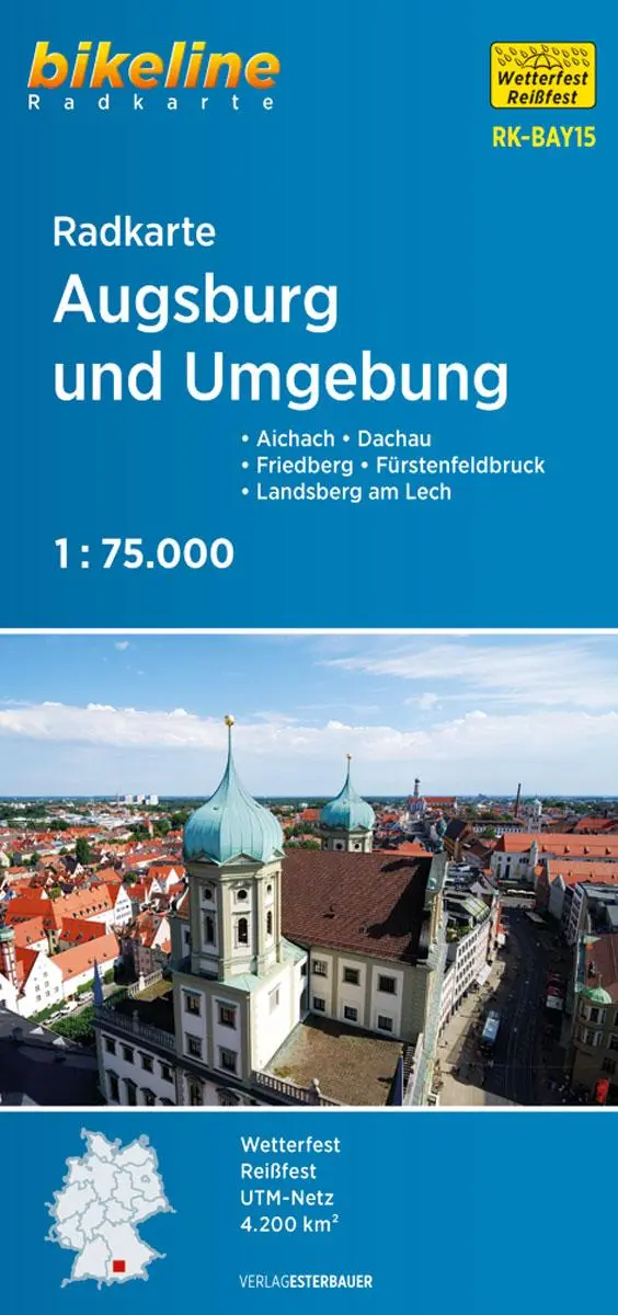 Cover: 9783850009201 | Radkarte Augsburg und Umgebung 1:75.000 (RK-BAY15) | Esterbauer Verlag