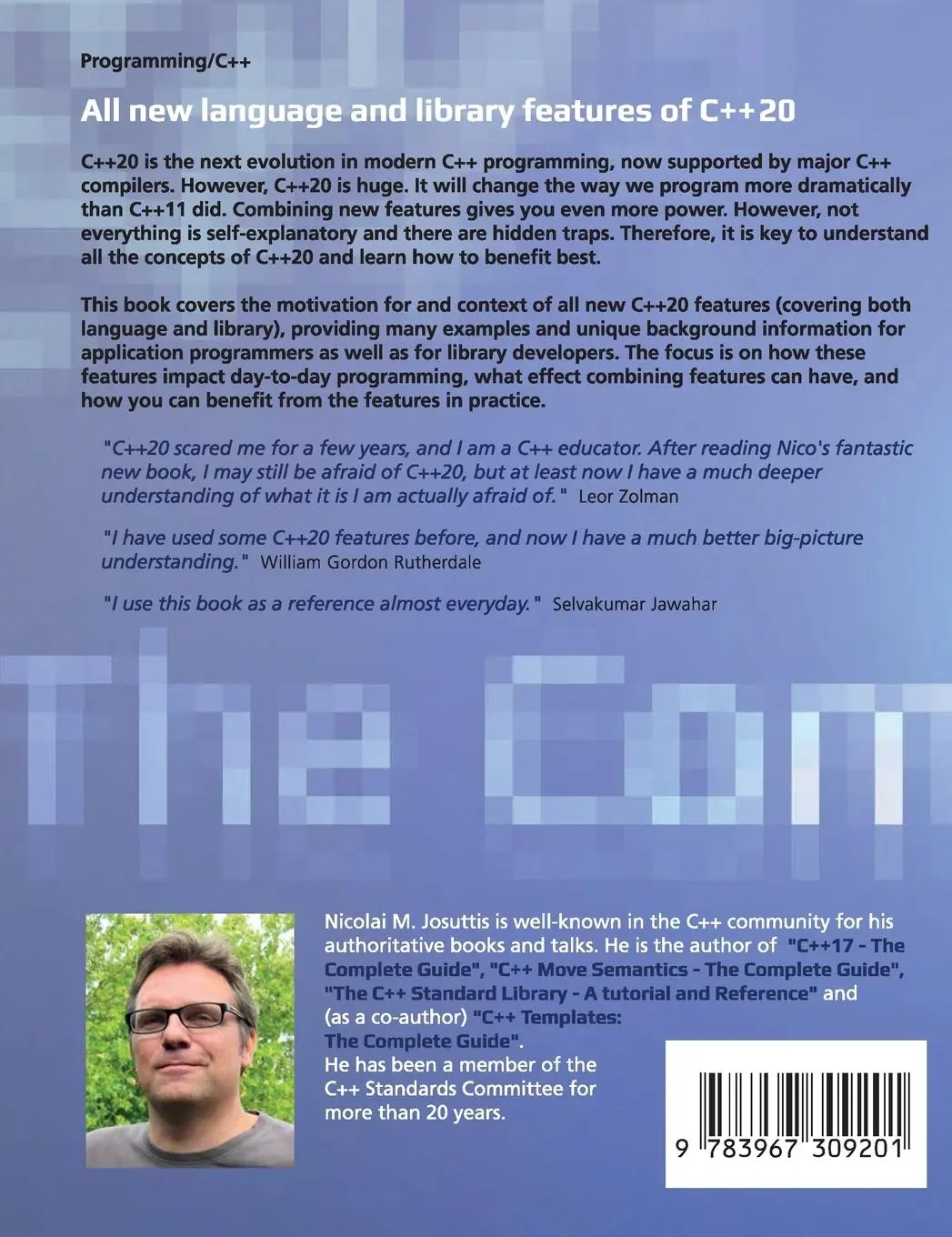 Rückseite: 9783967309201 | C++20 - The Complete Guide | Nicolai M. Josuttis | Buch | Gebunden