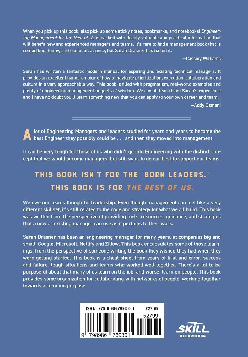 Rückseite: 9798986769301 | Engineering Management for the Rest of Us | Sarah Drasner | Buch