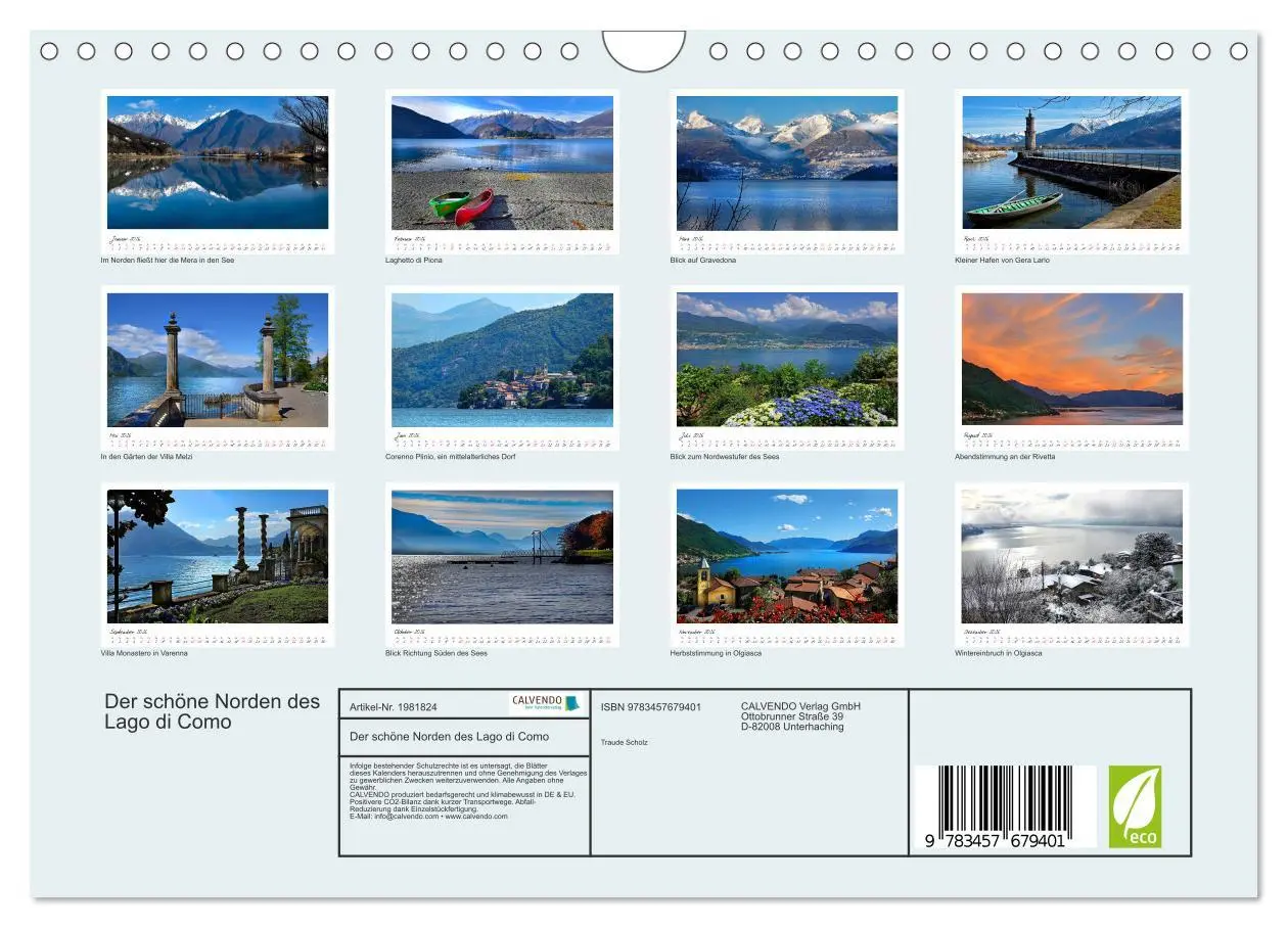 Bild: 9783457679401 | Der schöne Norden des Lago di Como (Wandkalender 2026 DIN A4 quer),...