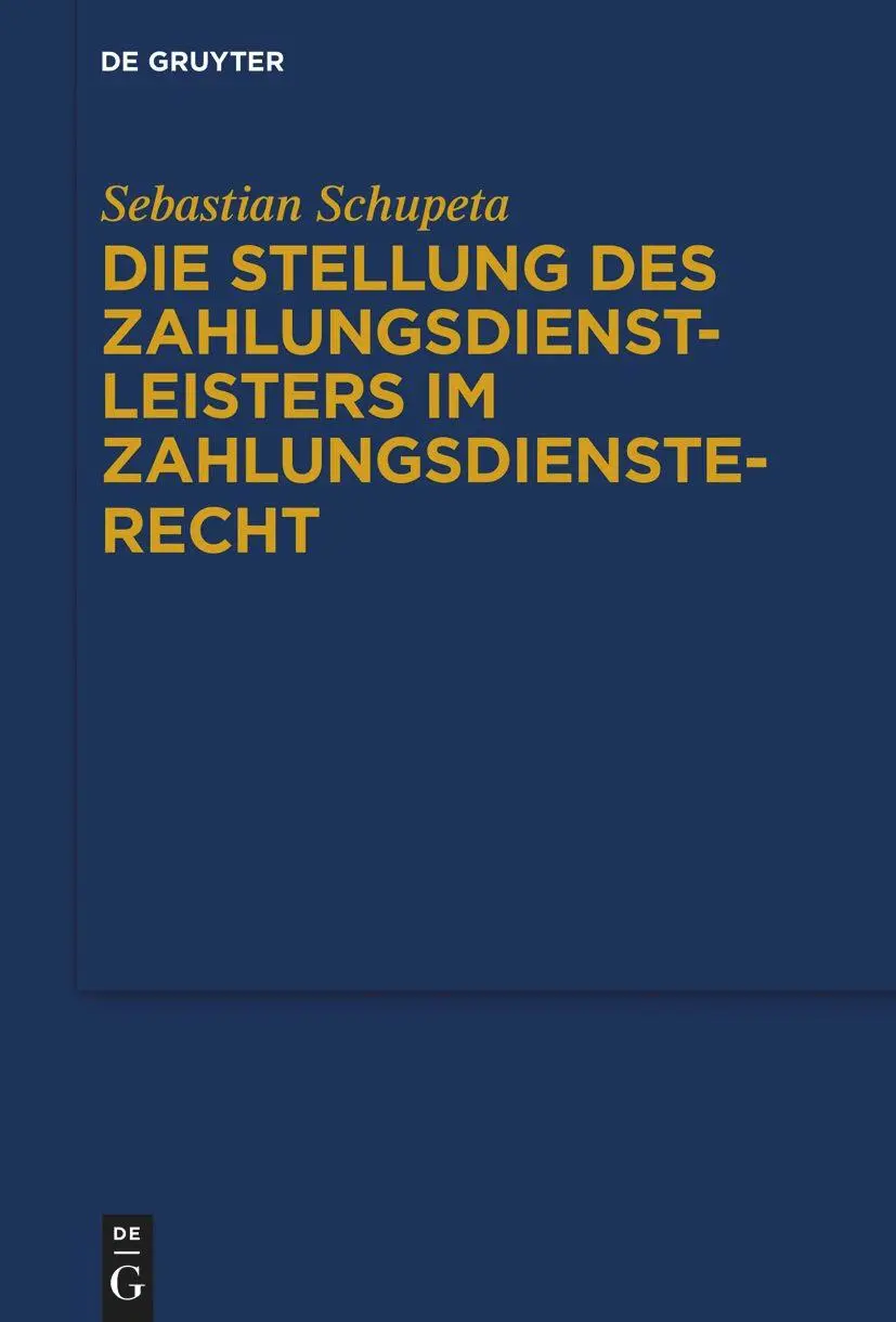 Cover: 9783119149501 | Die Stellung des Zahlungsdienstleisters im Zahlungsdiensterecht | Buch
