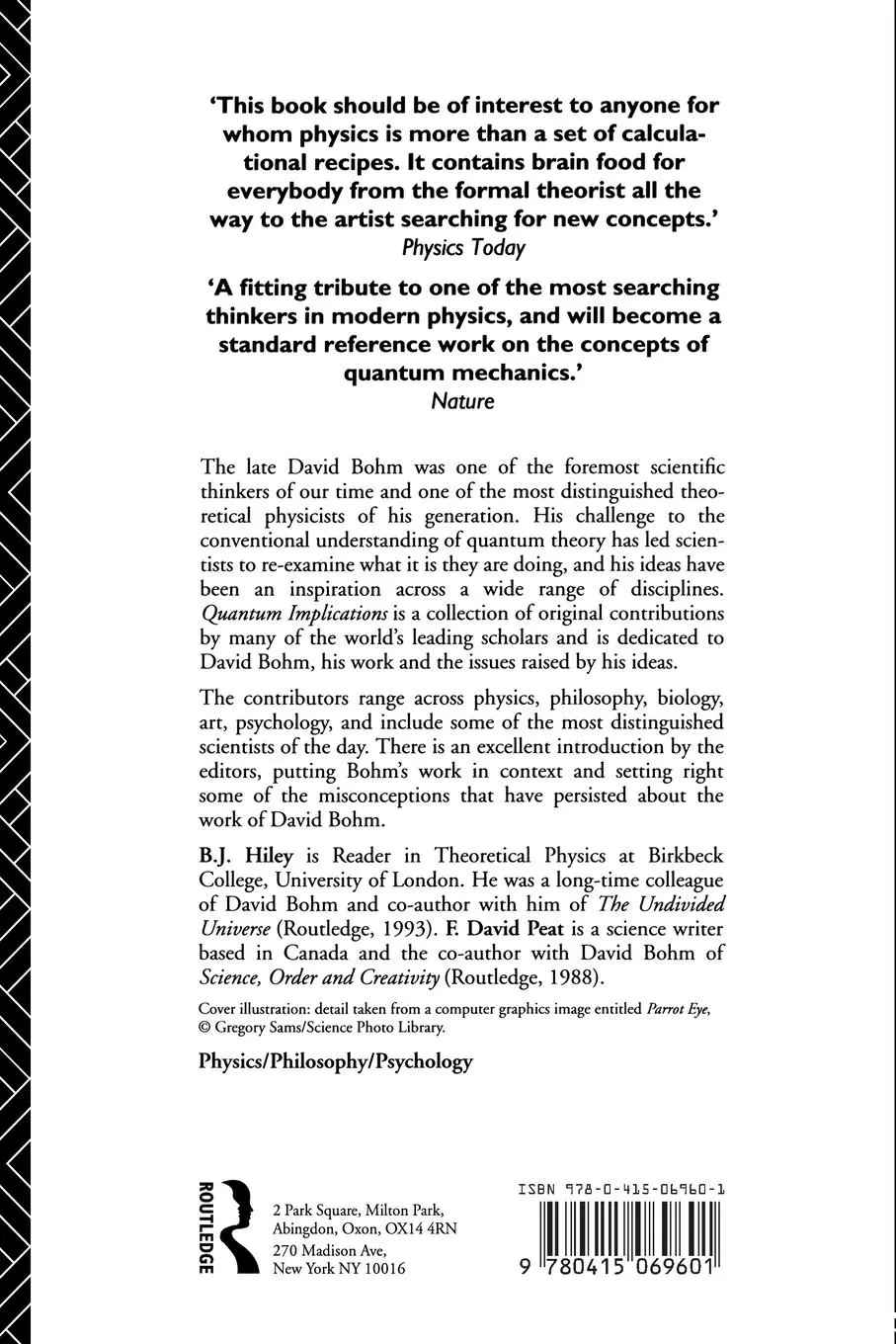 Rückseite: 9780415069601 | Quantum Implications | Essays in Honour of David Bohm | Hiley (u. a.)