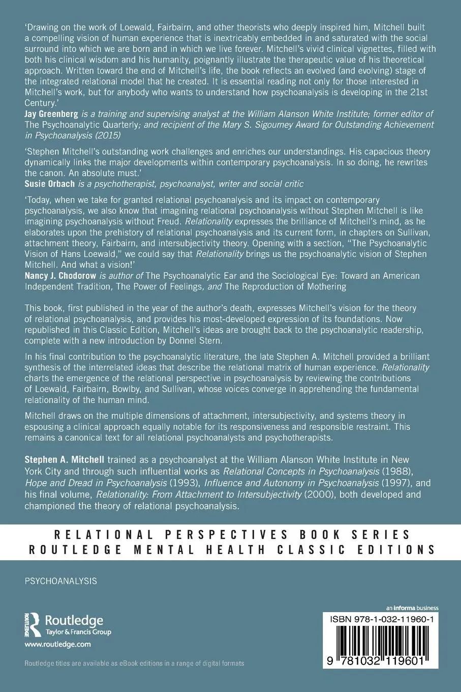 Rückseite: 9781032119601 | Relationality | From Attachment to Intersubjectivity | Mitchell | Buch