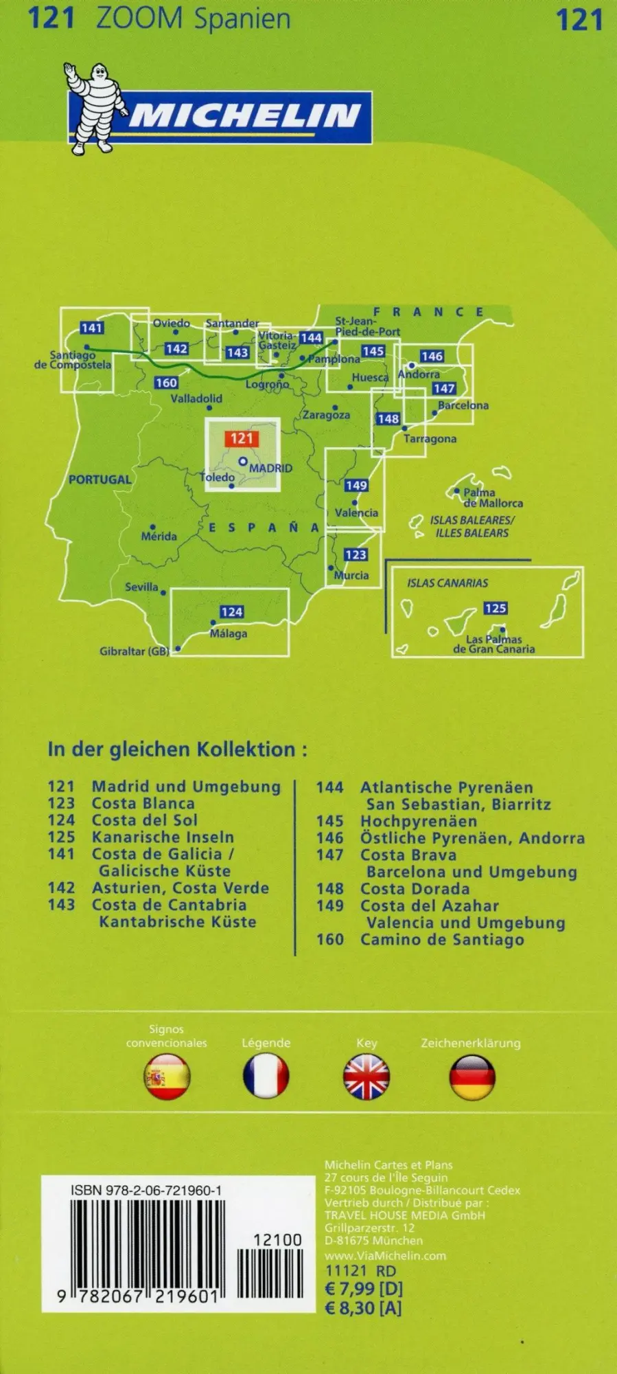 Bild: 9782067219601 | Michelin Madrid und Umgebung 1 : 170 000 | Straßen- und Tourismuskarte