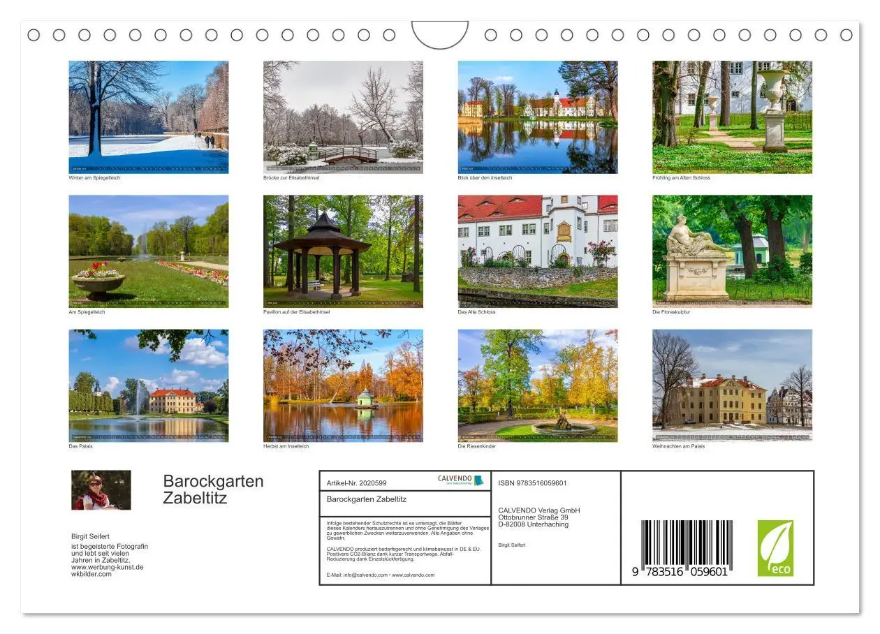 Bild: 9783516059601 | Barockgarten Zabeltitz (Wandkalender 2026 DIN A4 quer), CALVENDO...