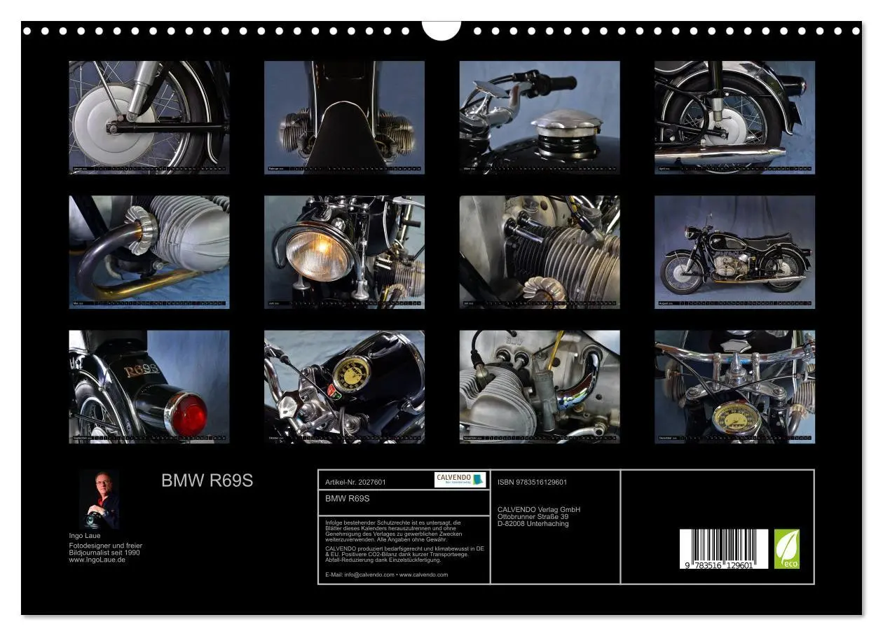 Bild: 9783516129601 | BMW R69S (Wandkalender 2026 DIN A3 quer), CALVENDO Monatskalender