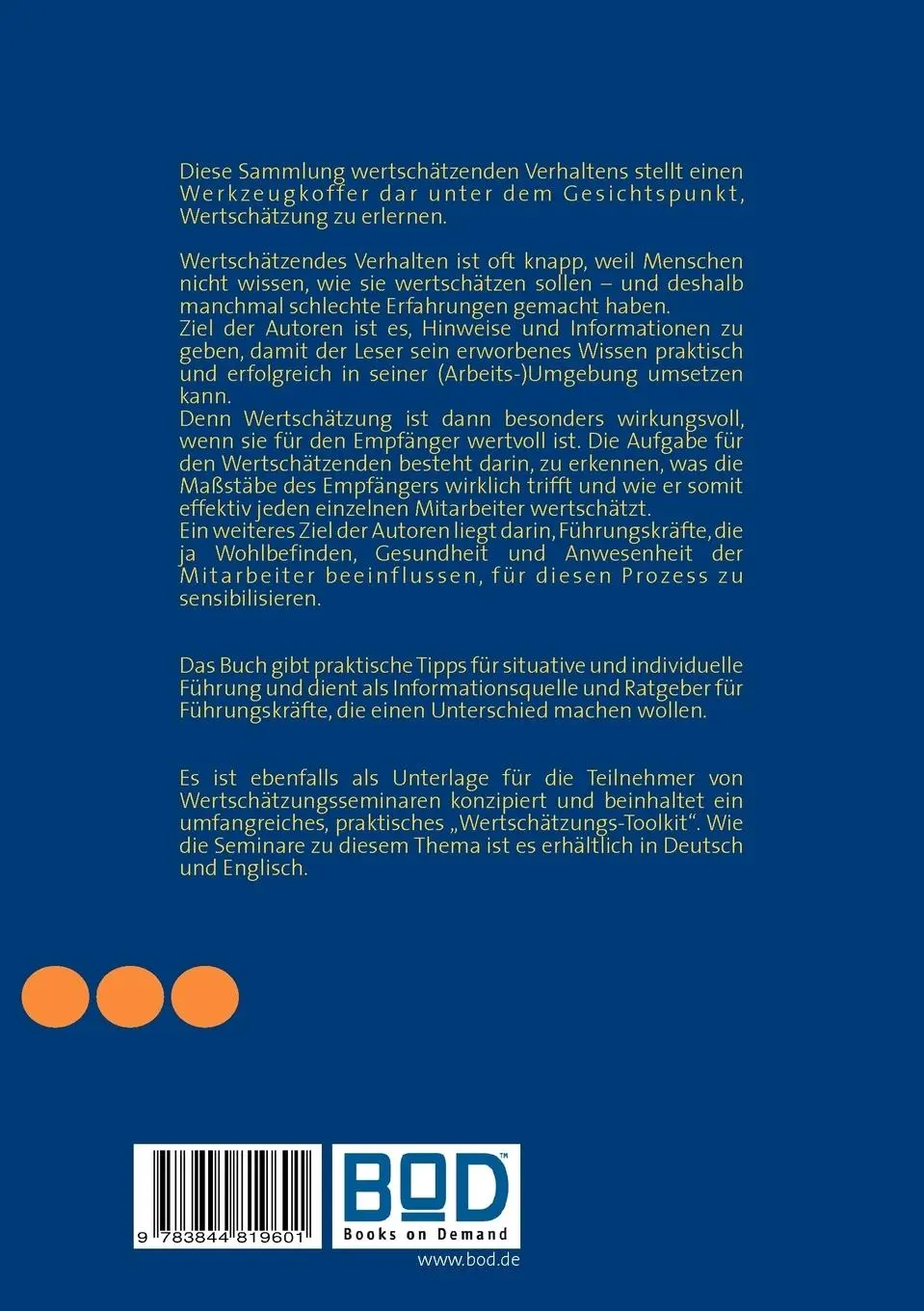Rückseite: 9783844819601 | Wertschätzung lernen | Edwin Lemke (u. a.) | Taschenbuch | 196 S.