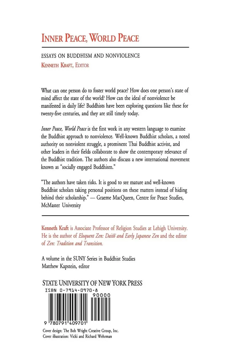 Rückseite: 9780791409701 | Inner Peace, World Peace | Essays on Buddhism and Nonviolence | Kraft