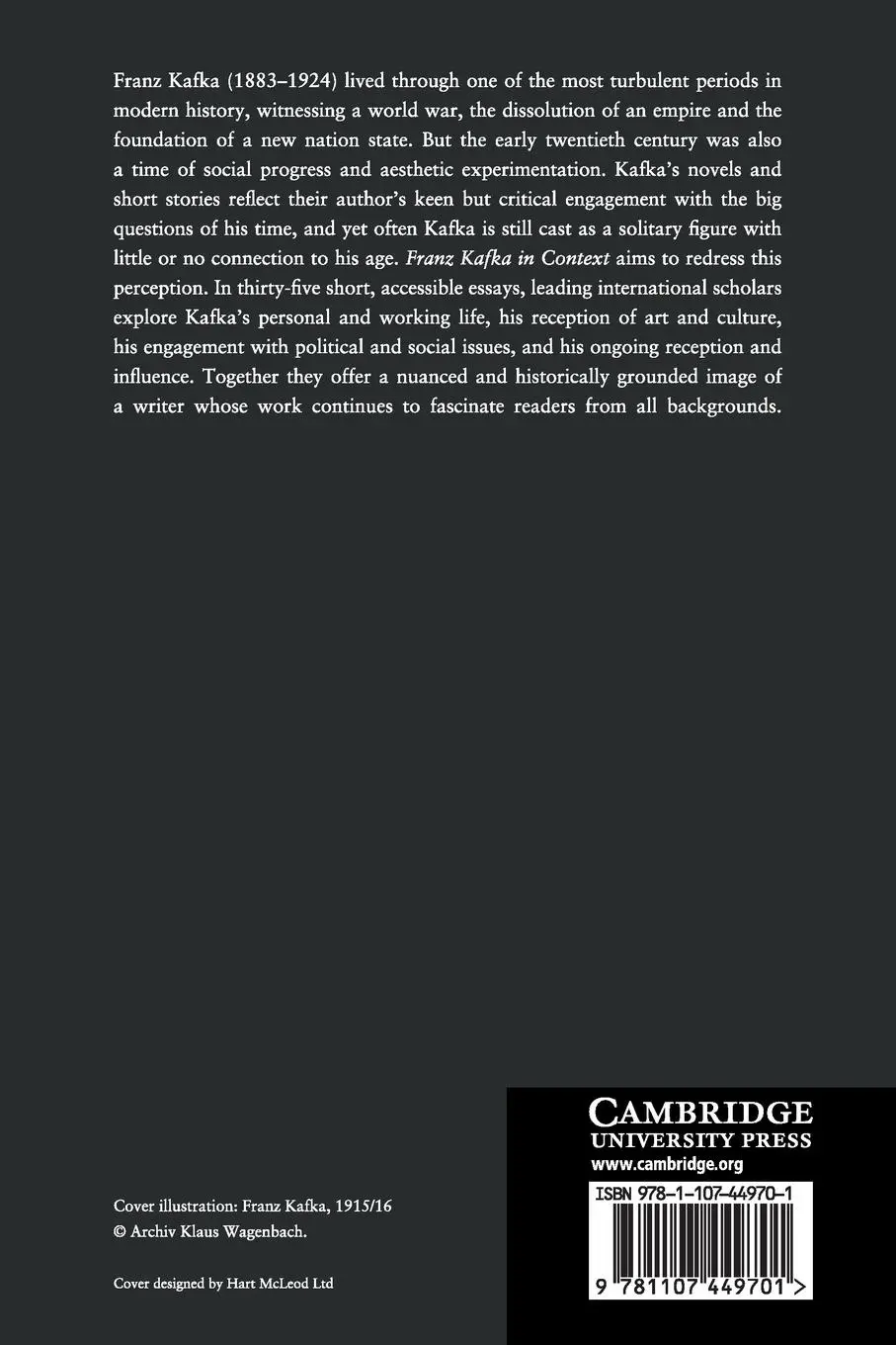 Rückseite: 9781107449701 | Franz Kafka in Context | Carolin Duttlinger | Taschenbuch | Englisch
