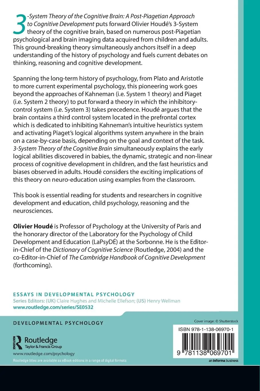 Rückseite: 9781138069701 | 3-System Theory of the Cognitive Brain | Olivier Houdé | Taschenbuch