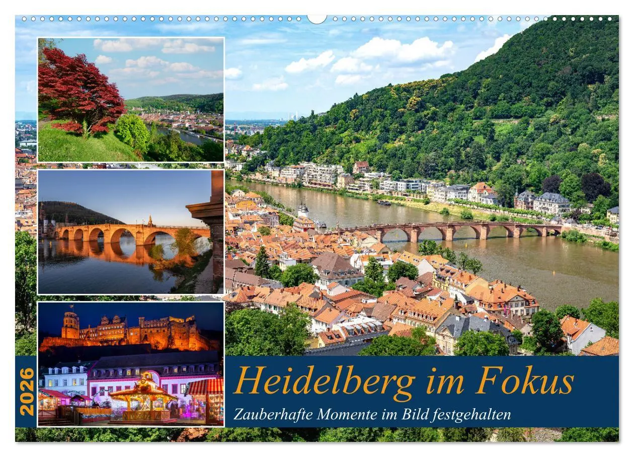 Cover: 9783457269701 | Heidelberg im Fokus (Wandkalender 2026 DIN A2 quer), CALVENDO...