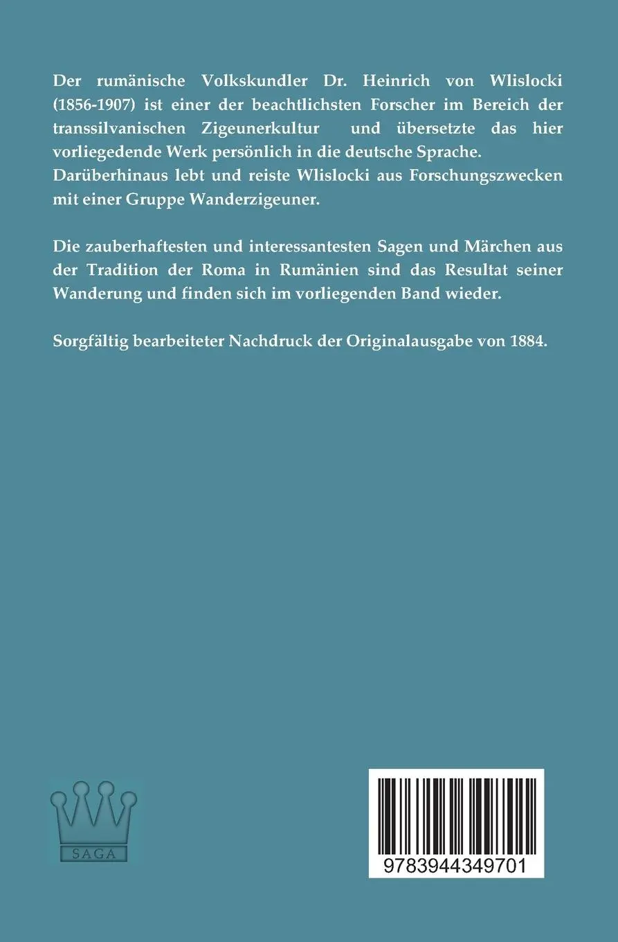 Rückseite: 9783944349701 | Märchen und Sagen der transsilvanischen Zigeuner | Wlislocki | Buch