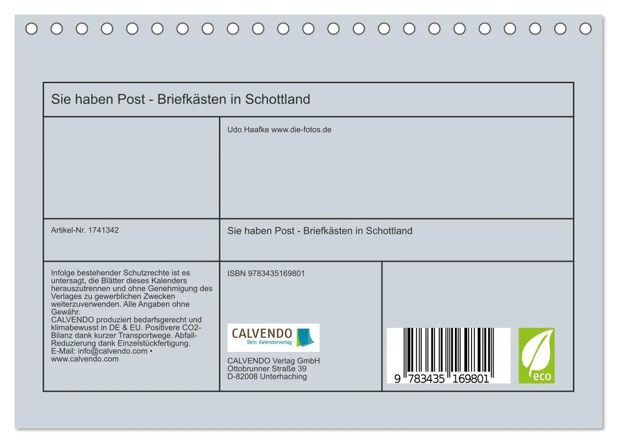 Bild: 9783435169801 | Sie haben Post - Briefkästen in Schottland (Tischkalender 2025 DIN...