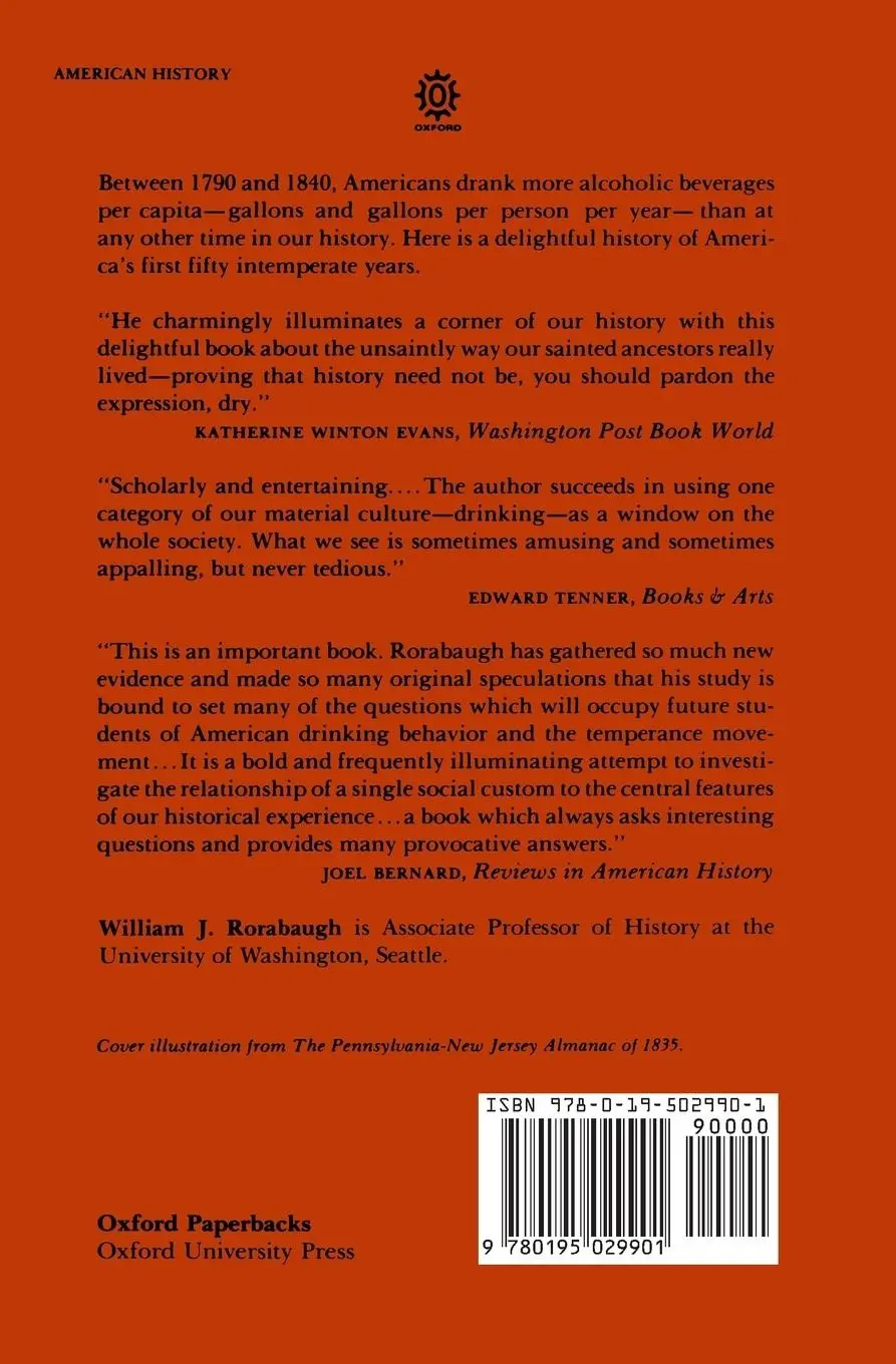 Rückseite: 9780195029901 | Alcoholic Republic | An American Tradition | Rorabaugh (u. a.) | Buch
