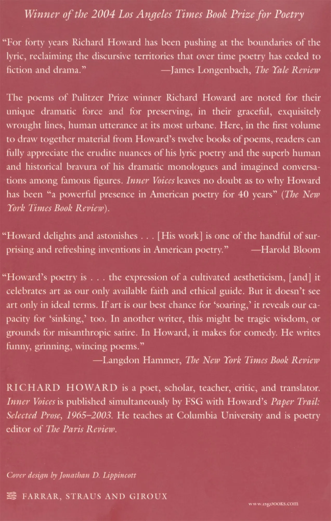 Rückseite: 9780374529901 | Inner Voices | Richard Howard | Taschenbuch | Kartoniert / Broschiert