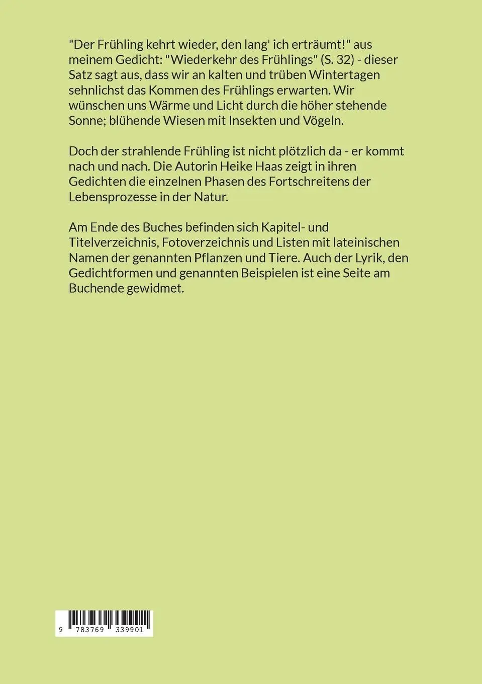 Rückseite: 9783769339901 | Der strahlende Frühling | Gedichte und Fotografien | Heike Haas | Buch