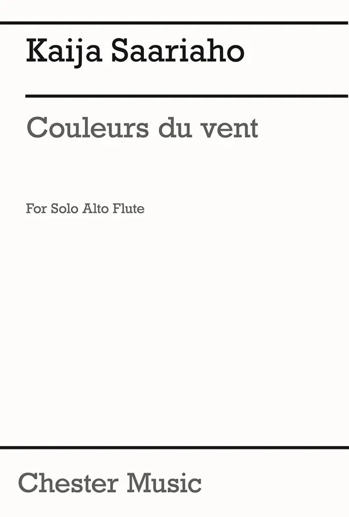 Cover: 5020679290002 | Couleurs Du Vent For Alto Flute | Kaija Saariaho | Buch