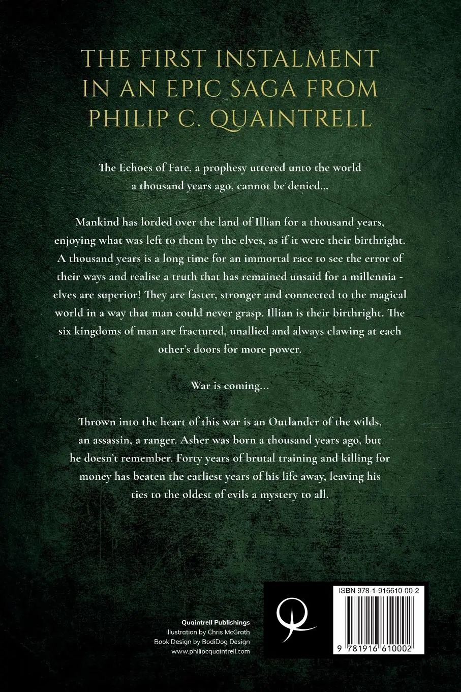 Rückseite: 9781916610002 | Rise of the Ranger | (The Echoes Saga: Book 1) | Philip C. Quaintrell