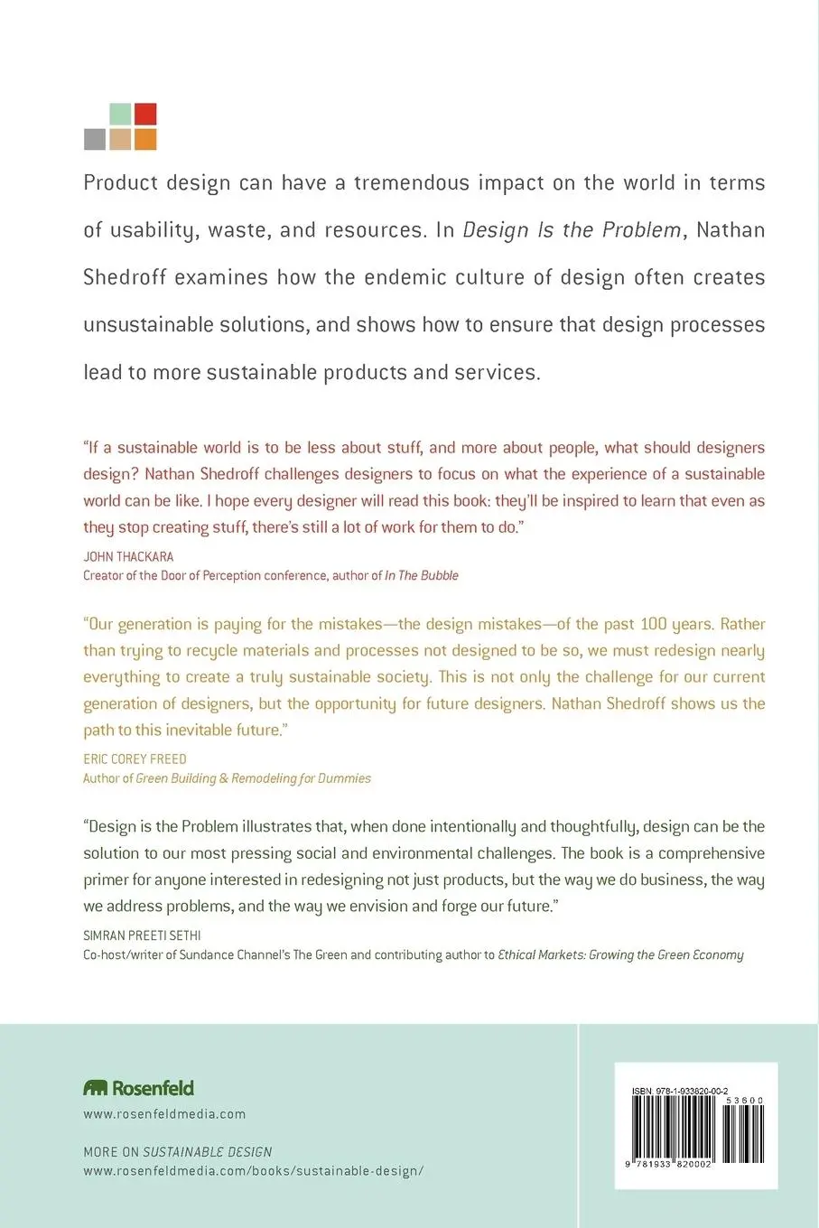 Rückseite: 9781933820002 | Design Is The Problem | The Future of Design Must Be Sustainable