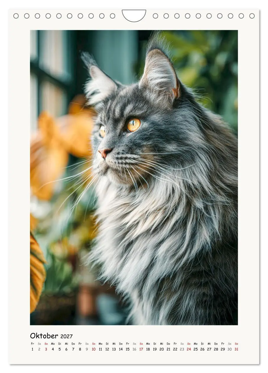 Bild: 9783516760002 | Main-Coon-Katzen. Sanfte Riesen im Grünen (Wandkalender 2027 DIN A4...
