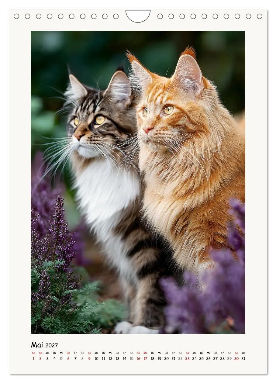 Bild: 9783516760002 | Main-Coon-Katzen. Sanfte Riesen im Grünen (Wandkalender 2027 DIN A4...