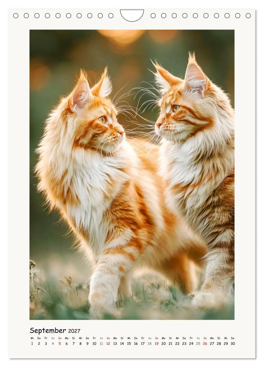 Bild: 9783516760002 | Main-Coon-Katzen. Sanfte Riesen im Grünen (Wandkalender 2027 DIN A4...