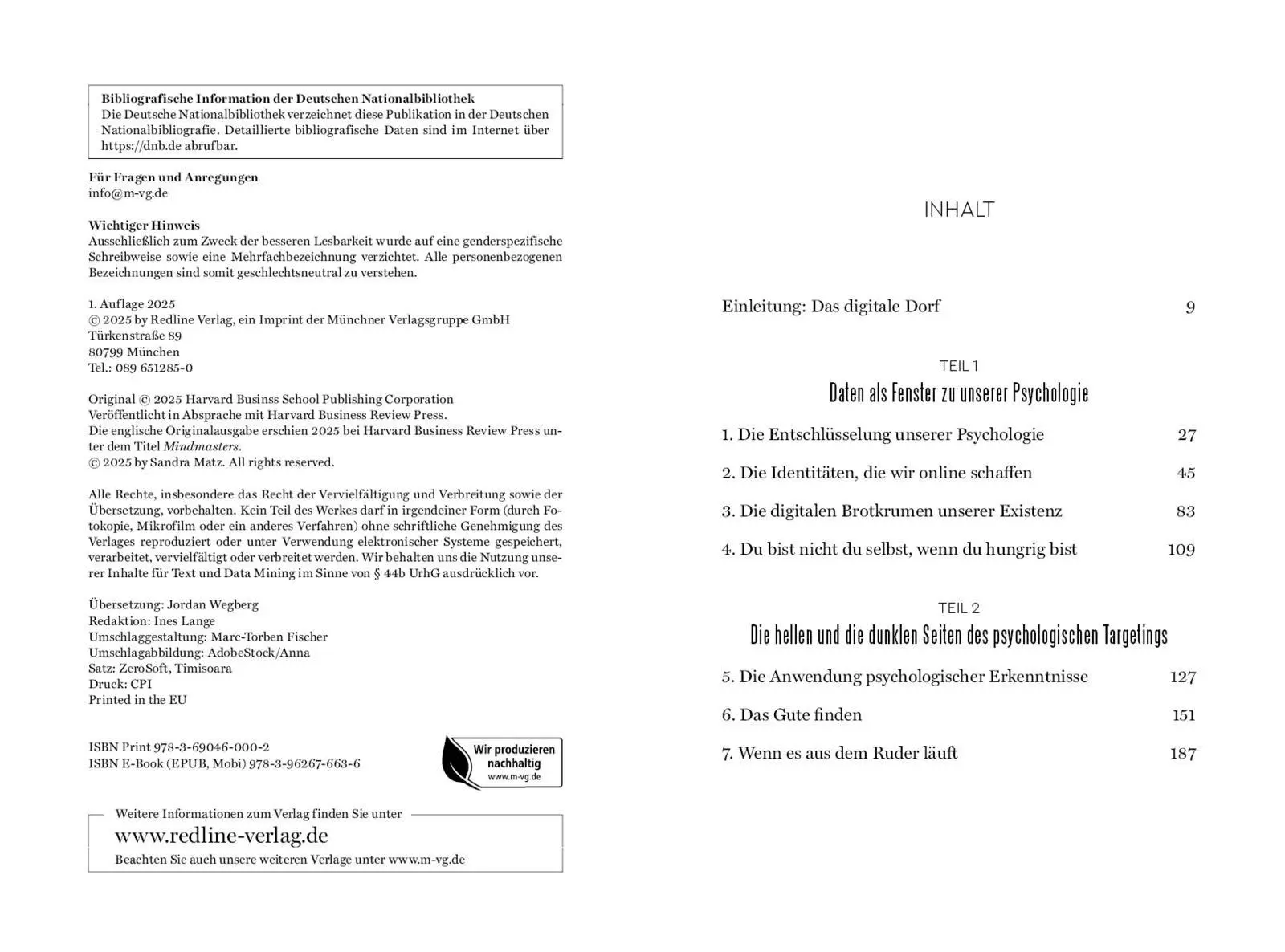Bild: 9783690460002 | Mindmasters - Die Macht der Daten | Sandra Matz | Buch | 272 S. | 2025