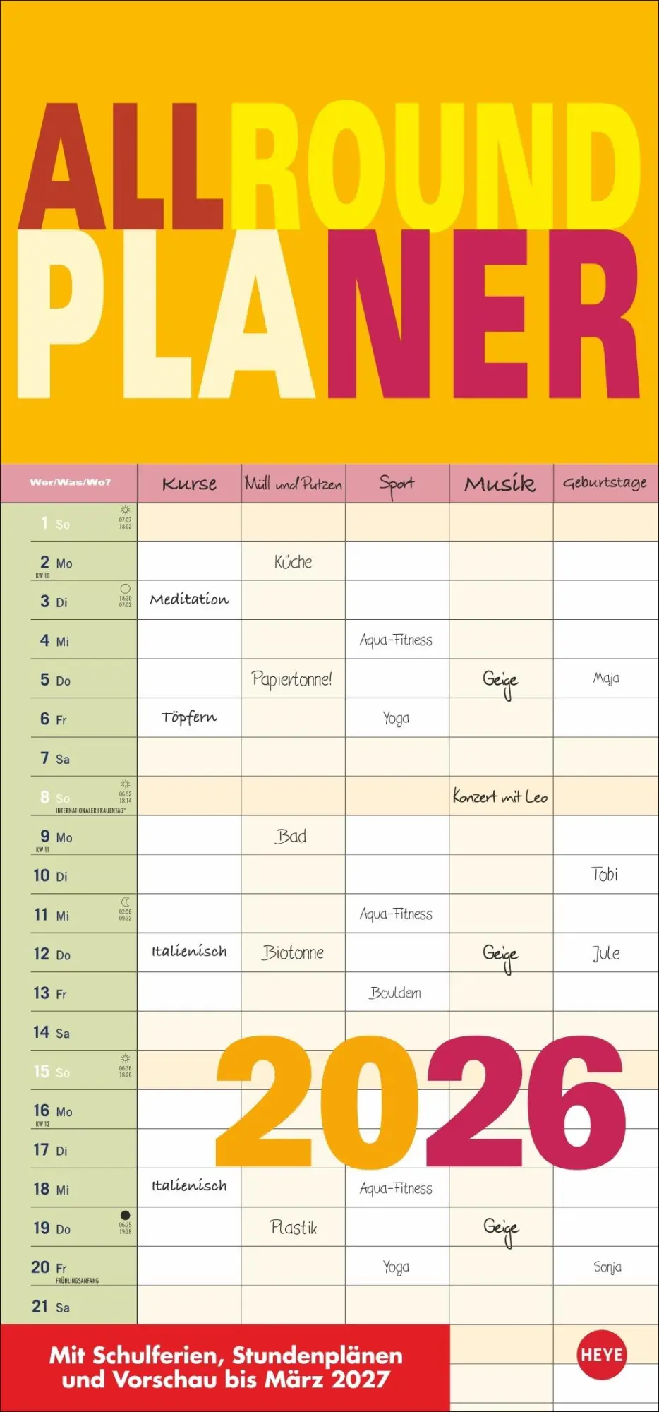 Cover: 9783756410002 | Allroundplaner 2026 | Heye | Kalender | Bürokalender Heye | 15 S.