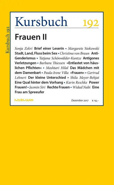 Cover: 9783961960002 | Kursbuch 192 | Frauen II | Peter Felixberger (u. a.) | Taschenbuch