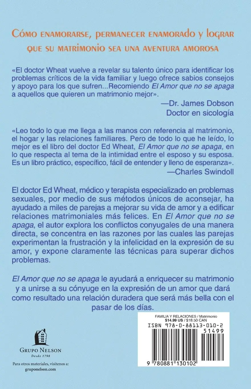 Rückseite: 9780881130102 | El Amor Que No Se Apaga = Love That Lasts | Ed Wheat (u. a.) | Buch