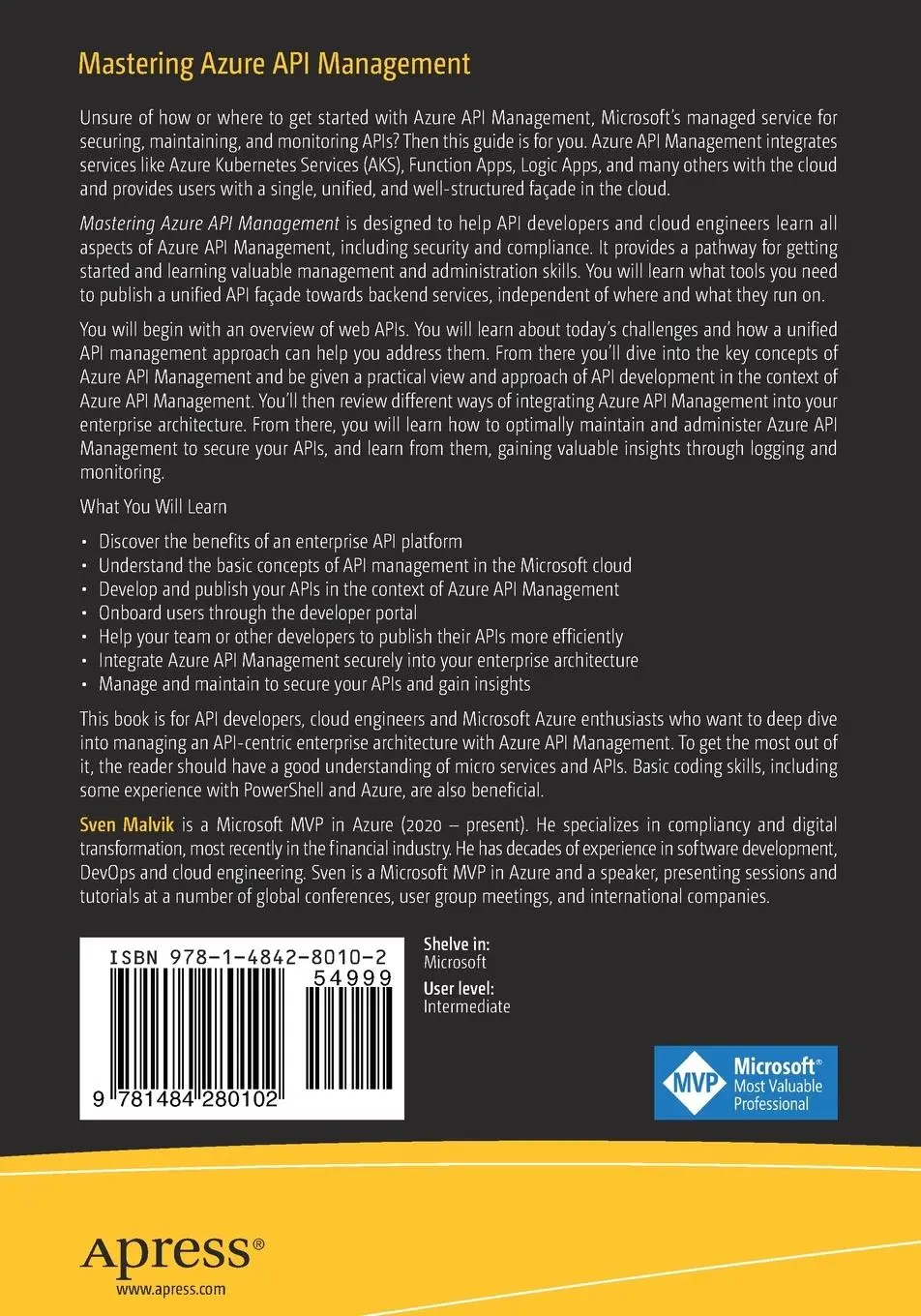 Rückseite: 9781484280102 | Mastering Azure API Management | Sven Malvik | Taschenbuch | xxi Rückseite: 9781484280102 | Mastering Azure API Management | Sven Malvik | Taschenbuch | xxi