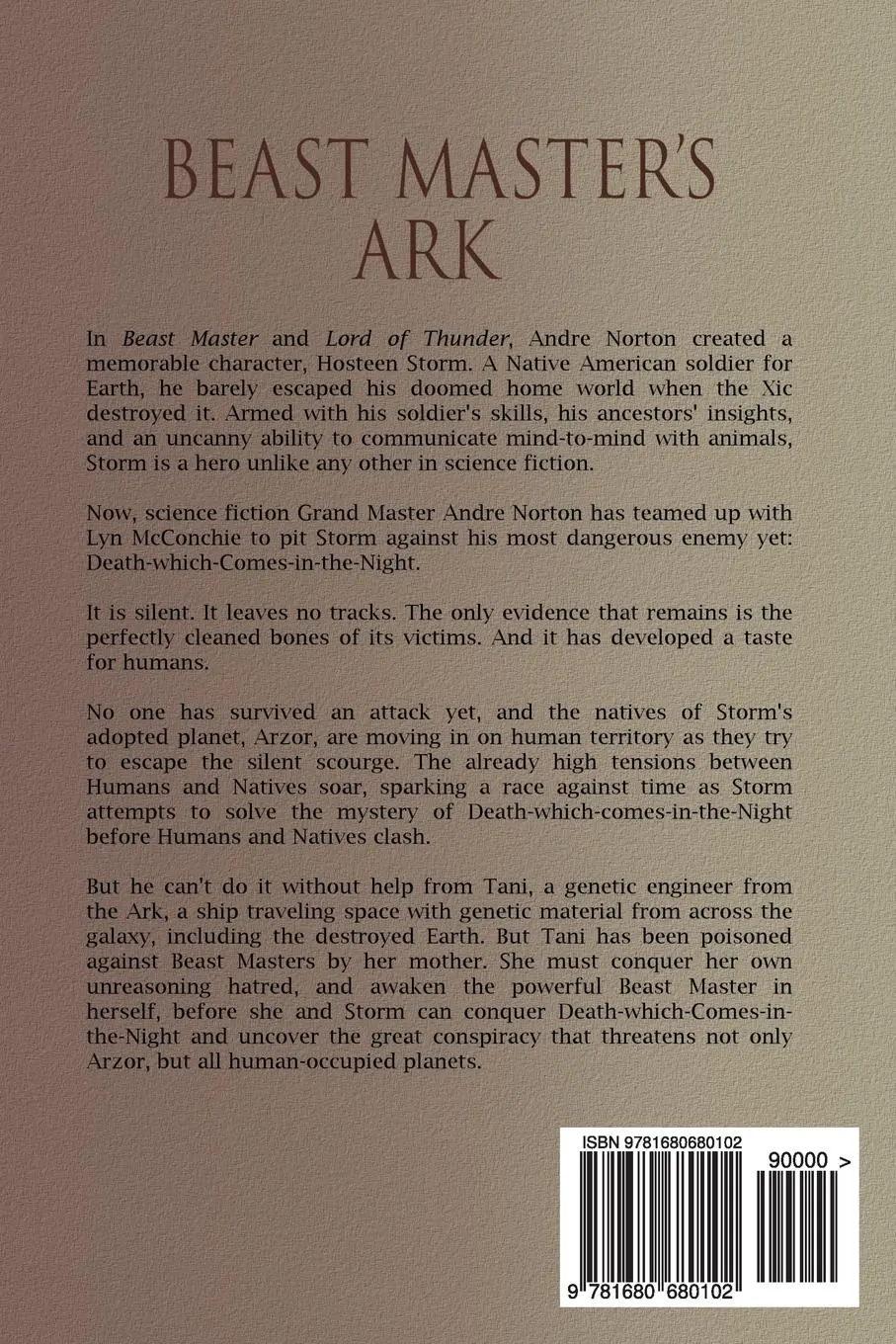 Rückseite: 9781680680102 | Beast Master's Ark | Andre Norton (u. a.) | Taschenbuch | Englisch