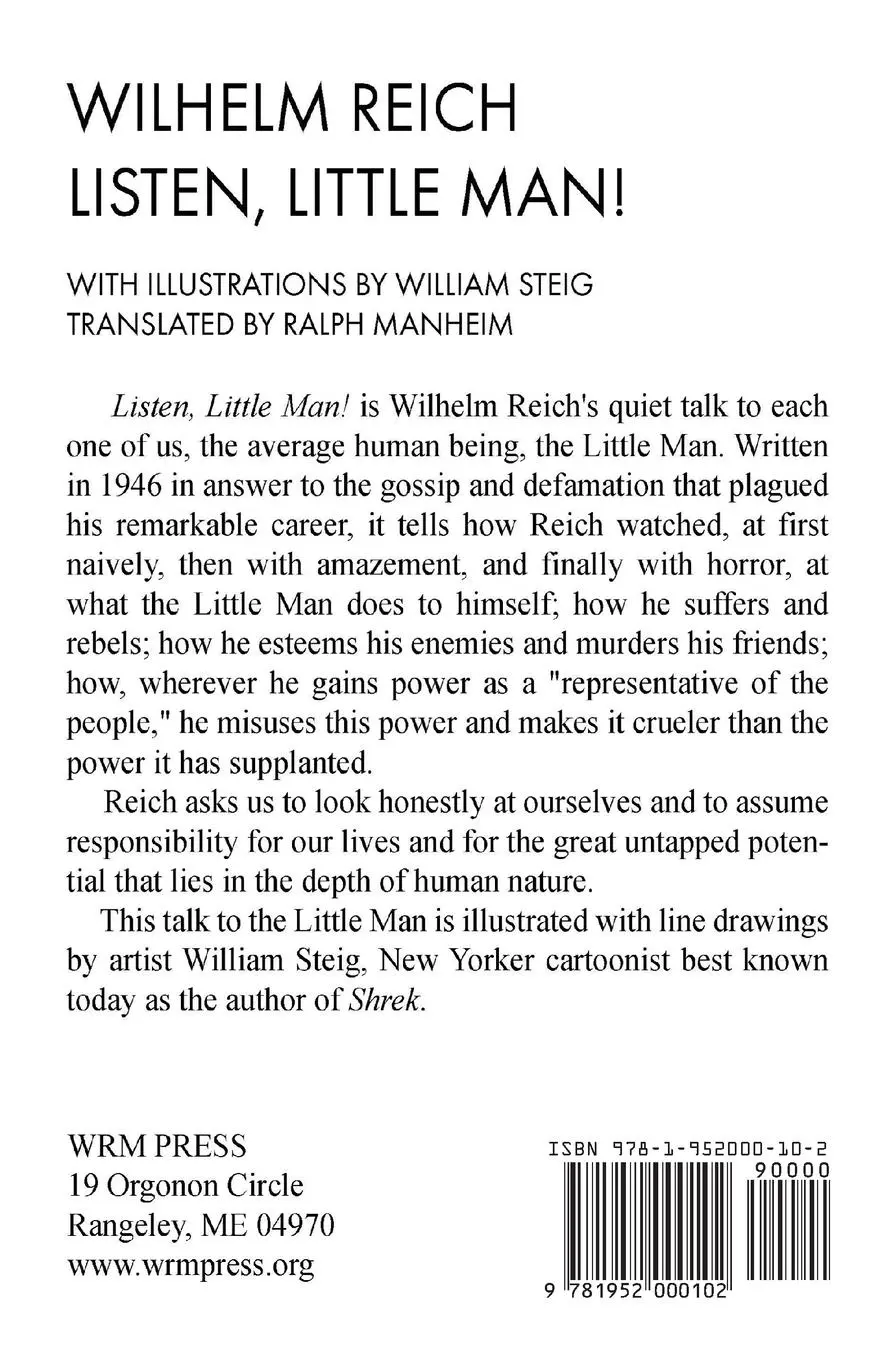 Rückseite: 9781952000102 | Listen, Little Man! | Wilhelm Reich | Taschenbuch | Englisch | 2023