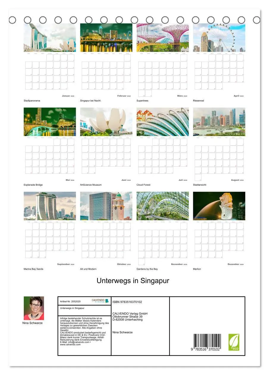 Bild: 9783516370102 | Unterwegs in Singapur (Tischkalender 2026 DIN A5 hoch), CALVENDO...