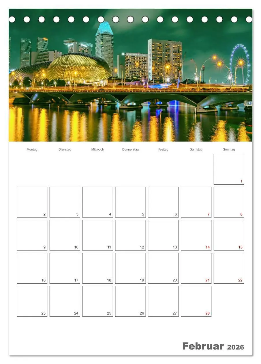 Bild: 9783516370102 | Unterwegs in Singapur (Tischkalender 2026 DIN A5 hoch), CALVENDO...