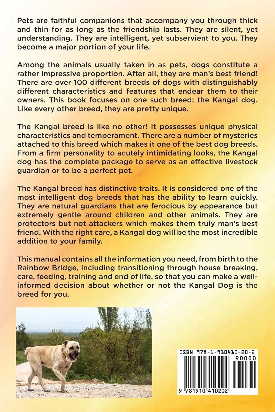 Rückseite: 9781910410202 | Kangal Dog. the Ultimate Kangal Dog Manual. Kangal Dog Care, Costs,...