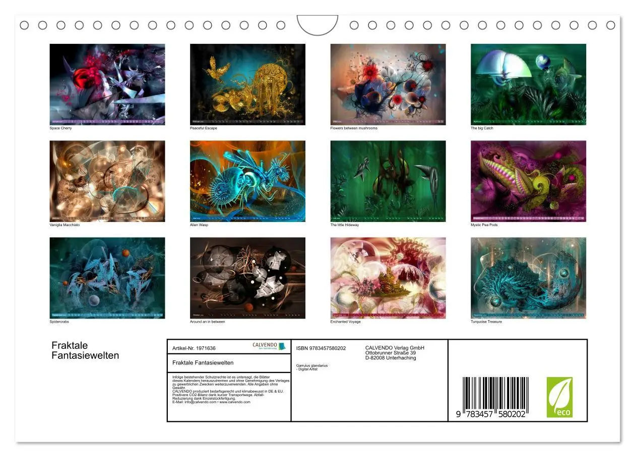 Bild: 9783457580202 | Fraktale Fantasiewelten (Wandkalender 2026 DIN A4 quer), CALVENDO...
